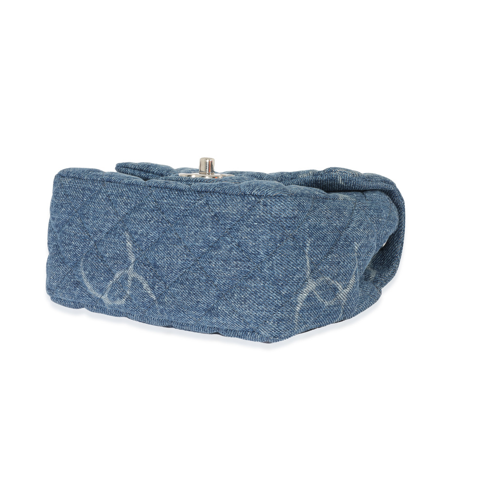 Chanel Blue Quilted Denim Square Mini Classic Flap Bag - Picture 7 of 8